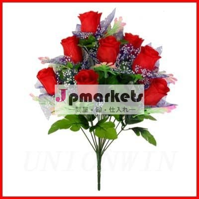 赤いバラの茂み造花、 バラ結婚式のための問屋・仕入れ・卸・卸売り