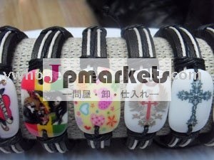 カスタム印刷された革のブレスレットファッション樹脂ブレスレット問屋・仕入れ・卸・卸売り