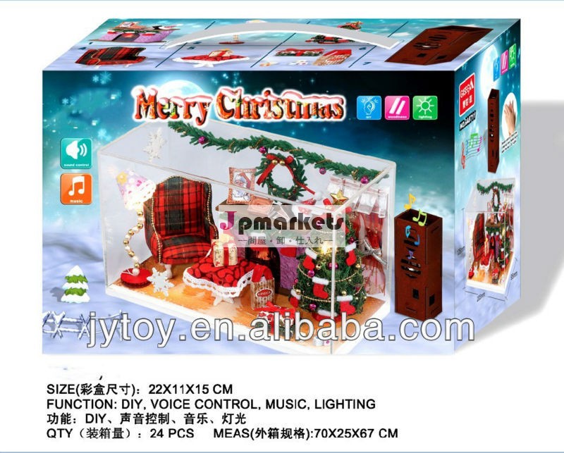 diyの人形の家、 木製組み立てクリスマスの家、 クリスマスの装飾問屋・仕入れ・卸・卸売り