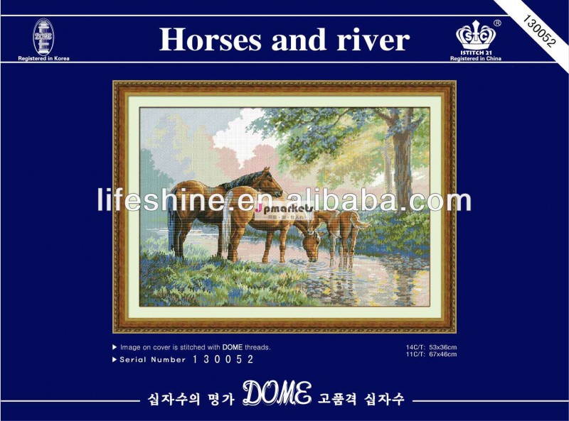 新しい到着のファッションクロスステッチ壁掛けクラフトクロスステッチクロスステッチの手」 の馬と川」問屋・仕入れ・卸・卸売り