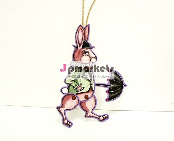 紙人形ウサギ紳士ornamentebunnまたはギフトタグ問屋・仕入れ・卸・卸売り