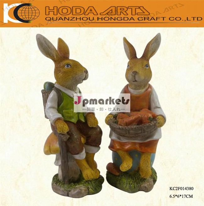 6.5" ハンドメイドdecortivepolyresinのイースターウサギ問屋・仕入れ・卸・卸売り