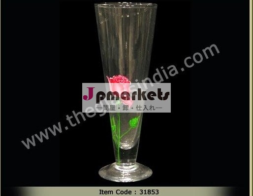 手塗りのガラス-- 手塗りのガラスの花の花瓶- バレンタイン宝問屋・仕入れ・卸・卸売り