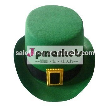 Stpatricks日グリーントップハットバックル付き仮装衣装帽子qhat- 2130問屋・仕入れ・卸・卸売り