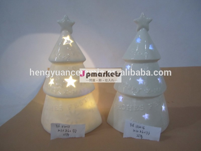 磁器クリスマスオーナメント白セラミックledライトクリスマスの装飾問屋・仕入れ・卸・卸売り
