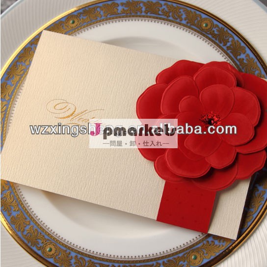韓国スタイルの美しさの花の結婚式の招待状のカスタマイズされたvipカード問屋・仕入れ・卸・卸売り
