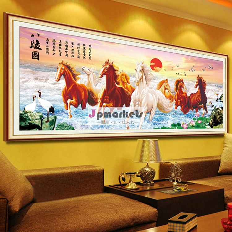 3D pretty 12CT chinese horse iker handmade cross stitch問屋・仕入れ・卸・卸売り