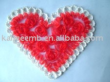 シルクリボン刺繍パッチ赤いハート問屋・仕入れ・卸・卸売り
