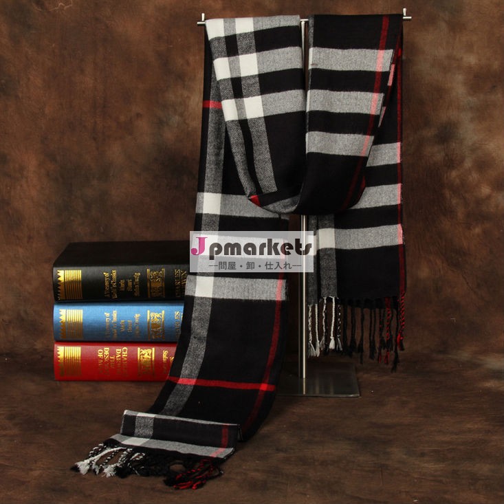 100％古典的な縞模様の綿の冬のスカーフ、 長いショール、 男性のスカーフ問屋・仕入れ・卸・卸売り
