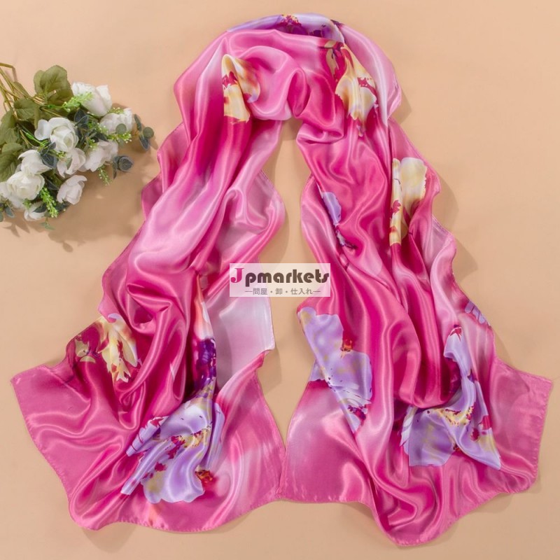 夏のファッションの女性のスカーフ2014年本当にスプリングアクセサリーフラワーショールシルクスカーフパシュミナマフラーsc-188岬ティペット問屋・仕入れ・卸・卸売り