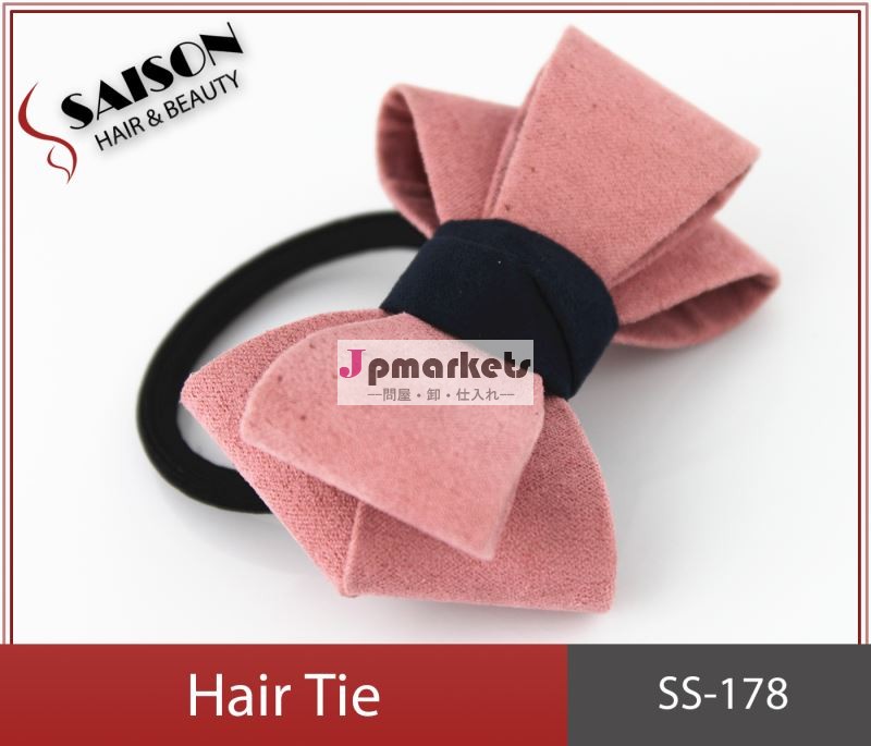 ピンクのちょう結びoemカスタム弾性髪のネクタイを印刷した問屋・仕入れ・卸・卸売り