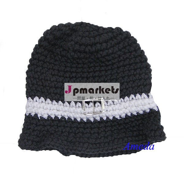 赤ちゃん新生児の黒い帽子ニットかぎ針編みstpatricks日nb-4m衣装写真プロップ問屋・仕入れ・卸・卸売り