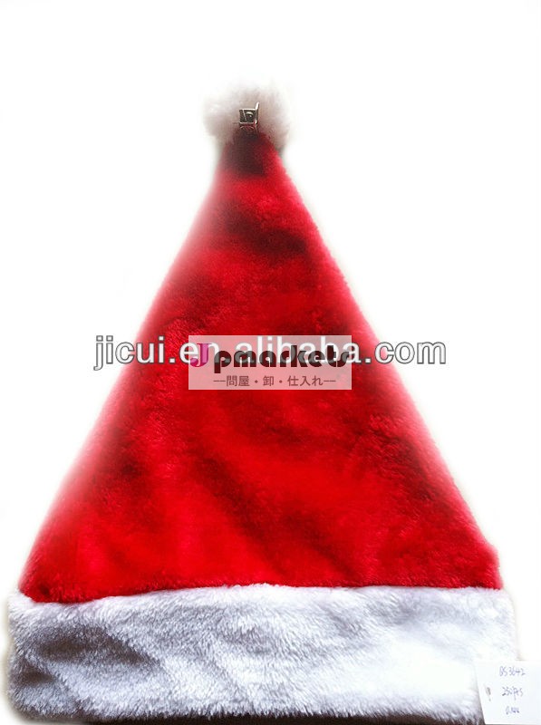 新しいプロモーション2013赤いベルベットの毛足の長いクリスマス帽子/サンタ帽子問屋・仕入れ・卸・卸売り