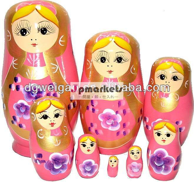 木製8個木製ロシアの入れ子人形おもちゃロシア人形の手作り人形を希望する問屋・仕入れ・卸・卸売り