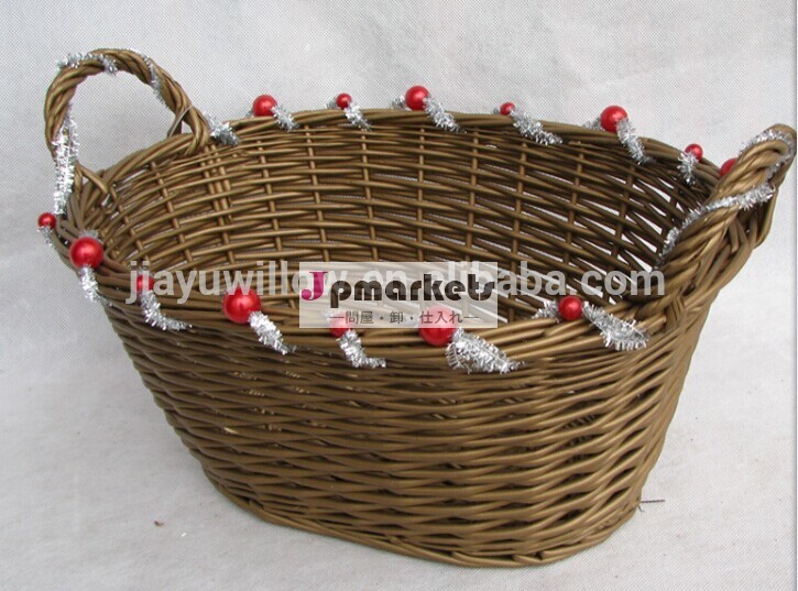 手作り籐のクリスマスのギフトのバスケットは空楕円形の籐のギフトのバスケット問屋・仕入れ・卸・卸売り