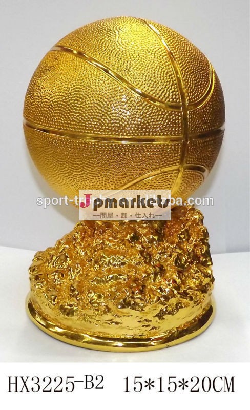 古典的な人気のあるgoldball樹脂バスケットボールトロフィー問屋・仕入れ・卸・卸売り