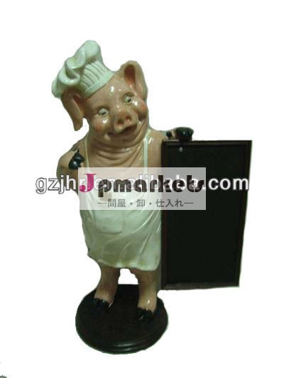 かわいい樹脂の豚をした人物木製メニューボードクラフト問屋・仕入れ・卸・卸売り
