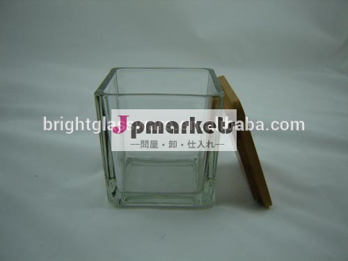 正方形のキューブガラスのキャンドルホルダー、 ガラスの花瓶問屋・仕入れ・卸・卸売り