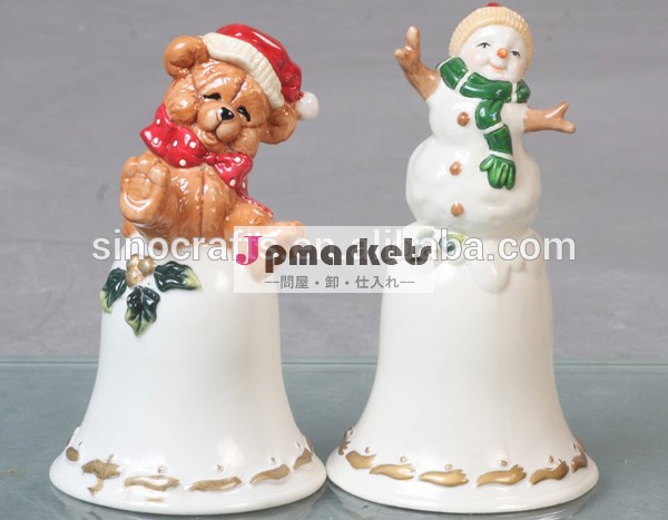 セラミック手作りクマと雪だるまクリスマスベル問屋・仕入れ・卸・卸売り