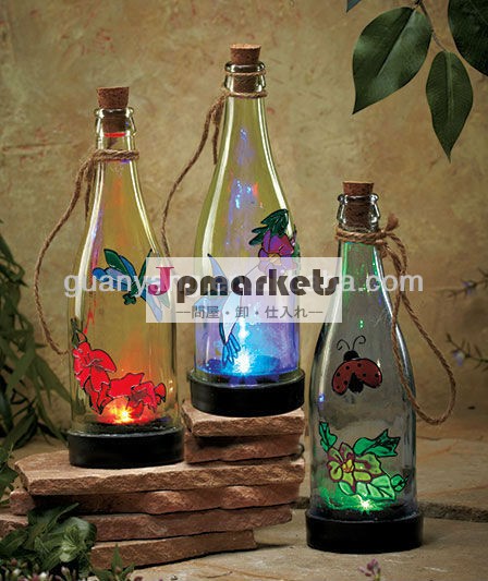 色- 変化ボトル灯籠、 色ガラスのボトルやエネルギーライトホームデコレーション問屋・仕入れ・卸・卸売り