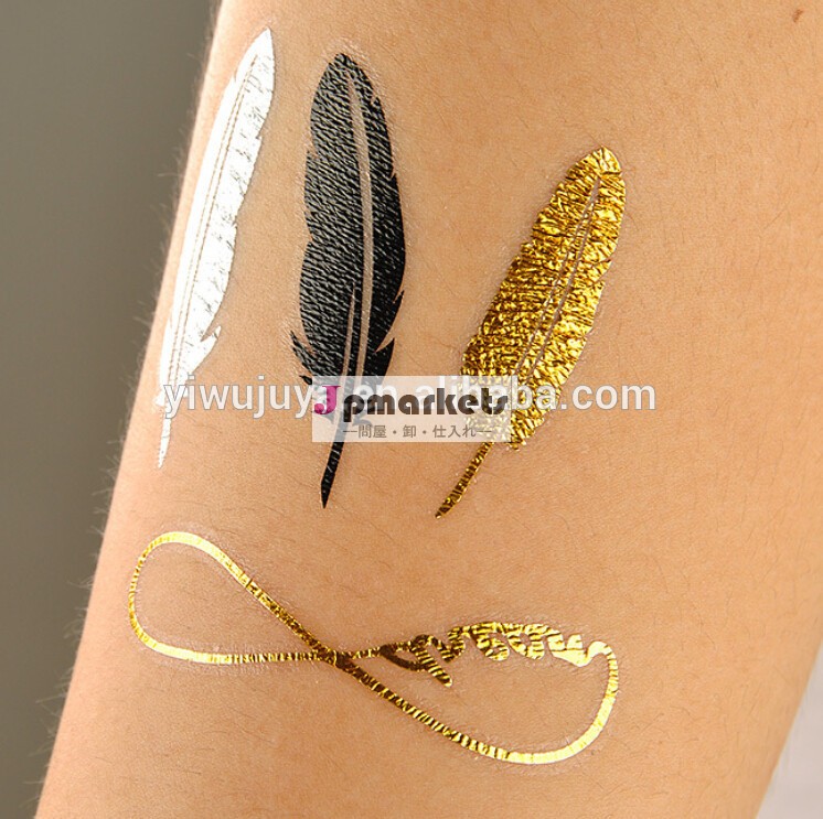 性別の製品の葉チョーカーブレスレットＴＡＴＴＯtatouage一時的なタトゥーフラッシュタトゥーボディアートメタリックシルバーゴールド問屋・仕入れ・卸・卸売り