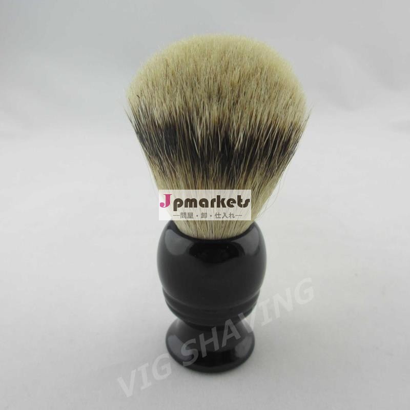 silvertipアナグマの毛シェービングブラシの木製ハンドル黒、 ブラシギフトの男性問屋・仕入れ・卸・卸売り