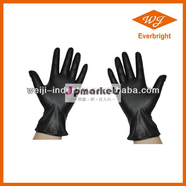 fda、 ce、 isoは承認したパウダーフリーニトリル検査用手袋黒い色問屋・仕入れ・卸・卸売り