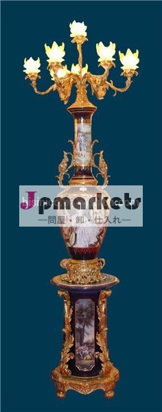 アンティークヨーロッパの古典的な家の装飾の花瓶の形のスタンド付きフロアランプ、 手塗りの磁器のランプbf02-609フロアの照明問屋・仕入れ・卸・卸売り