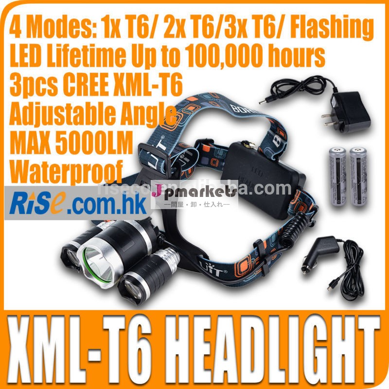 ヘッドライトランプモード45000lm18650バッテリーledクリーxm-lxml3×t6ヘッドライトヘッドランプ問屋・仕入れ・卸・卸売り
