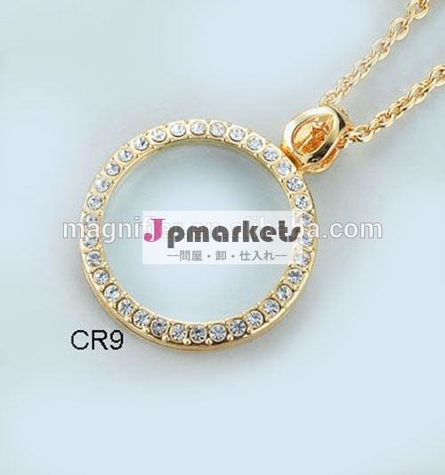 熱い販売のファッショナブルな合金ラインストーン付きルーペペンダント問屋・仕入れ・卸・卸売り