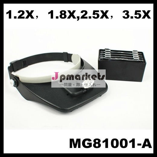 Mg81001-a1.2x/1.8x/2.5x/3.5x低視力補助虫眼鏡led付きヘッドバンド問屋・仕入れ・卸・卸売り