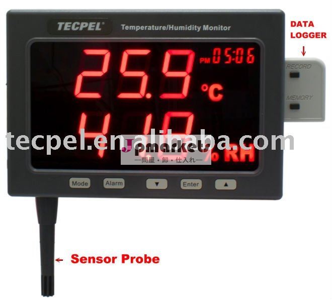tecpel大型led画面データロガー温度湿度計台湾作られた品質問屋・仕入れ・卸・卸売り