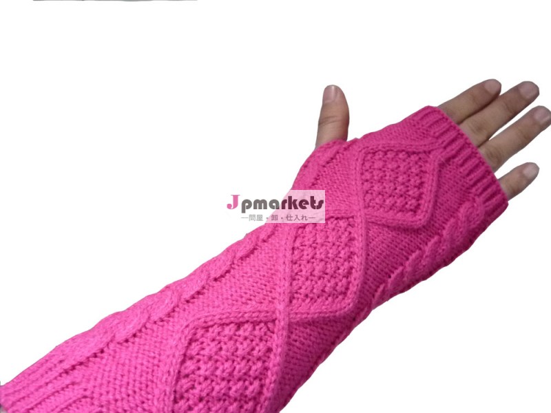 編まれた手袋を編む100%のアクリルの女性手首のウォーマー問屋・仕入れ・卸・卸売り