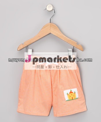 オレンジ色のギンガム水泳パンツ- 男の赤ちゃんのための乳児と幼児問屋・仕入れ・卸・卸売り