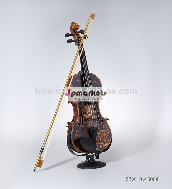 エレガントな装飾的なバイオリン手塗り、 木材彫刻が施されたヴィンテージアート楽器、 ・クラフト家の装飾の芸術問屋・仕入れ・卸・卸売り