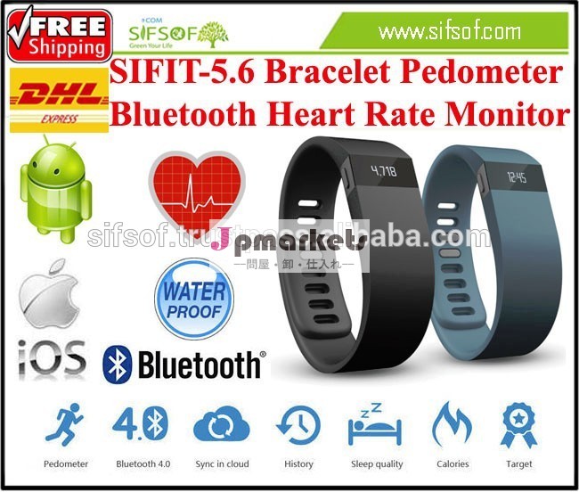 Sifit- 5.6ブレスレット歩数計心拍数モニター。 防水ブルートゥーススマートなブレスレット。 ・iosアンドロイドアプリ。 カロリーカウンター問屋・仕入れ・卸・卸売り