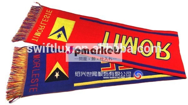 長いスタイルの長さとを編むアクリルワールドカップサッカーチームのスカーフ問屋・仕入れ・卸・卸売り