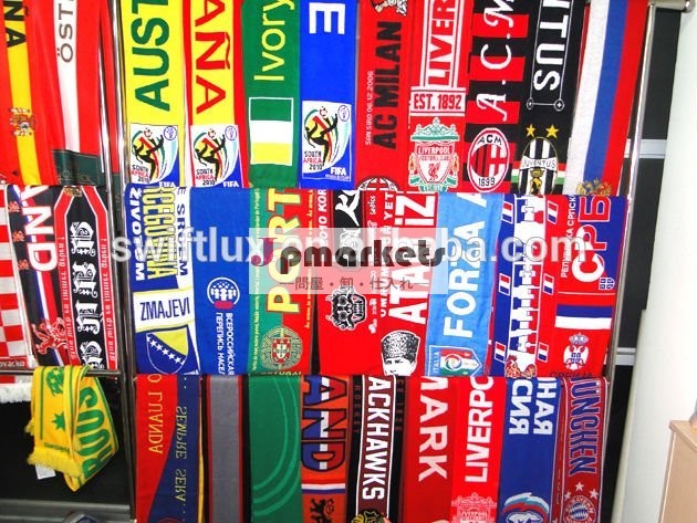 100％ポリエステルサテン、 プリントパターン安いカスタム設計のサッカーファンのスカーフ問屋・仕入れ・卸・卸売り