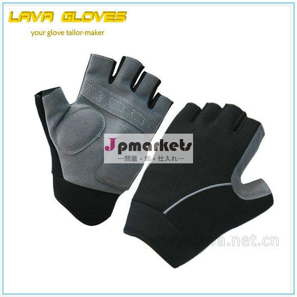 パッド入りの指なし手袋のための革スポーツ手袋ハーフフィンガー、 手袋は、 指を切断機問屋・仕入れ・卸・卸売り