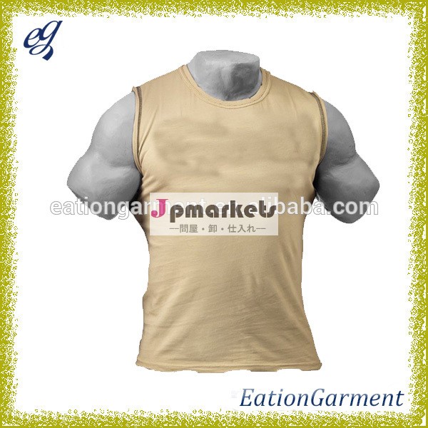 陸軍デザインcotton/ポリエステルdri-fitジム男性用シングレット問屋・仕入れ・卸・卸売り