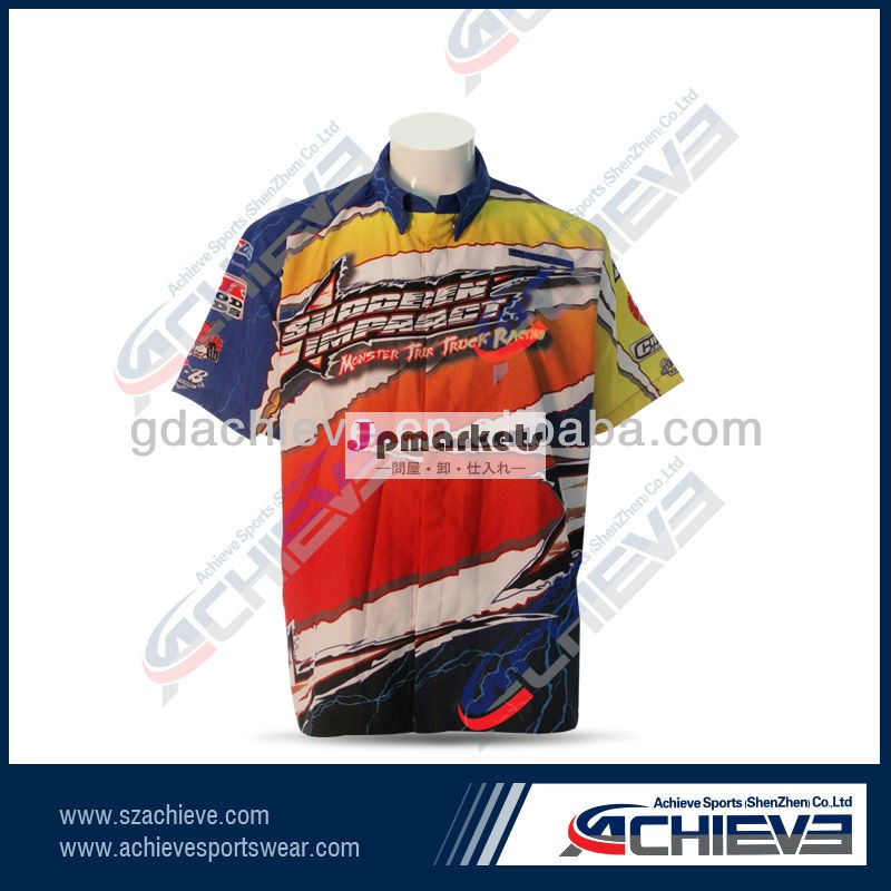 カスタム男性用シャツカスタムメカニックチームのレースシャツの高品質のポロシャツ問屋・仕入れ・卸・卸売り