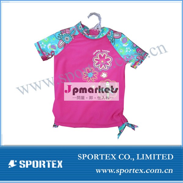 高品質のライクラサーフィンシャツ2013女の子のための、 卸売新しいデザインラッシュガード、 oemプリントuvスポーツウェア問屋・仕入れ・卸・卸売り