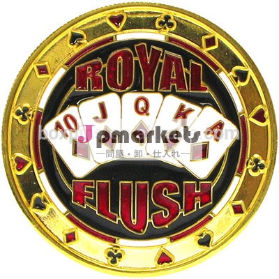 スタイリッシュの真鍮製のコイン39ミリメートルカジノのポーカーカードガード( ロイヤルフラッシュカードガード)問屋・仕入れ・卸・卸売り