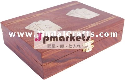 ダブルカードボックス- インドの伝統的な木製ゲーム記念品木クラフト問屋・仕入れ・卸・卸売り