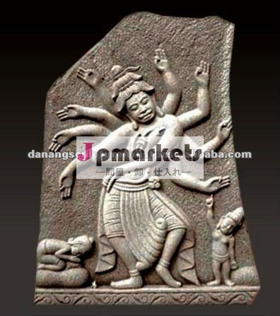 Shivaのダンスの骨董品のChamのヒンズー教の石造りの彫像DSF-CP044問屋・仕入れ・卸・卸売り