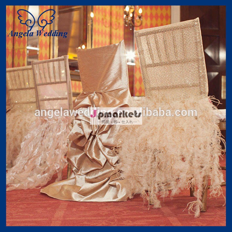 の豪華な結婚式のラベンダーch017b熱い販売のダチョウの羽スパンコールとキアヴァリの椅子のカバー問屋・仕入れ・卸・卸売り