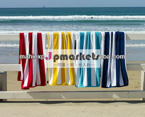 縞模様のビーチタオル、 綿100％テリービーチタオル問屋・仕入れ・卸・卸売り
