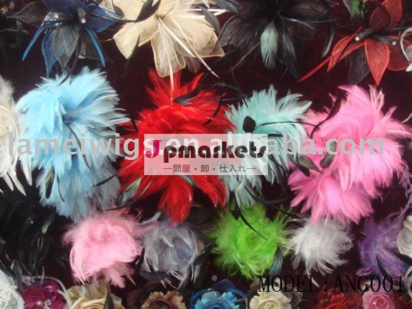 ANG001の頭飾りのflowerParty羽、七面鳥の羽、白いガチョウの羽問屋・仕入れ・卸・卸売り