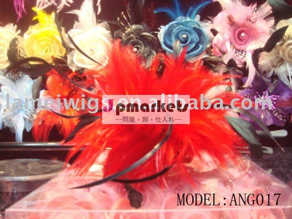 ANG017の頭飾りのflowerParty羽、七面鳥の羽、白いガチョウの羽問屋・仕入れ・卸・卸売り