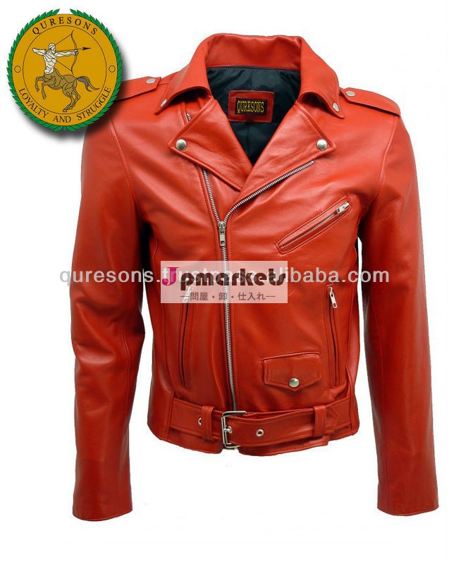 本物の革のジャケット、 赤い色の羊皮ジャケットジャカルタレザージャケット問屋・仕入れ・卸・卸売り